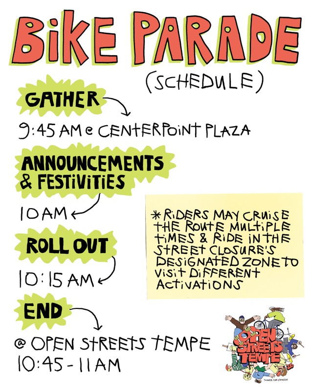2026 Open Streets Tempe bike parade schedule