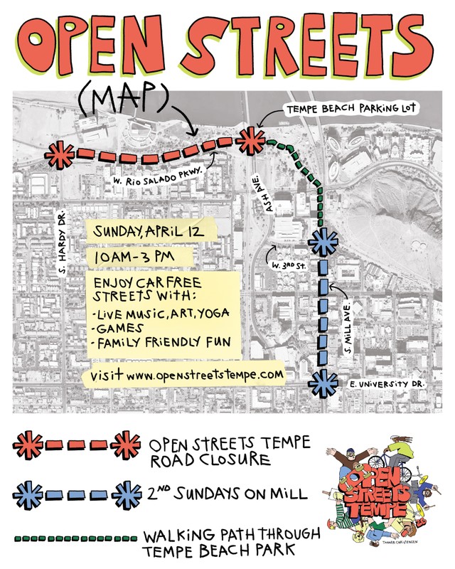2026 Open Streets Tempe event route map