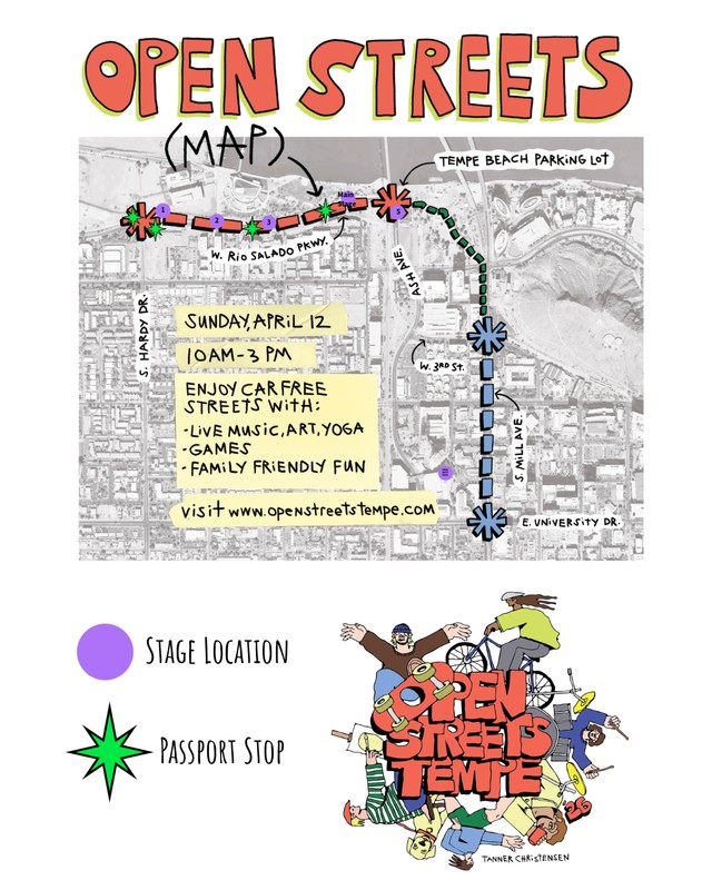 2026 Open Streets Tempe live music stage locations
