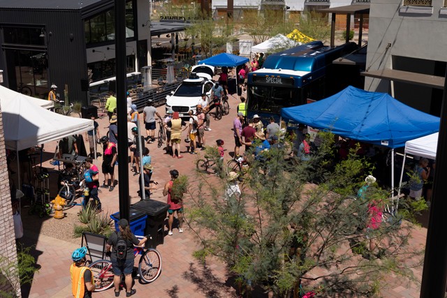 Overhead view of Open Streets event